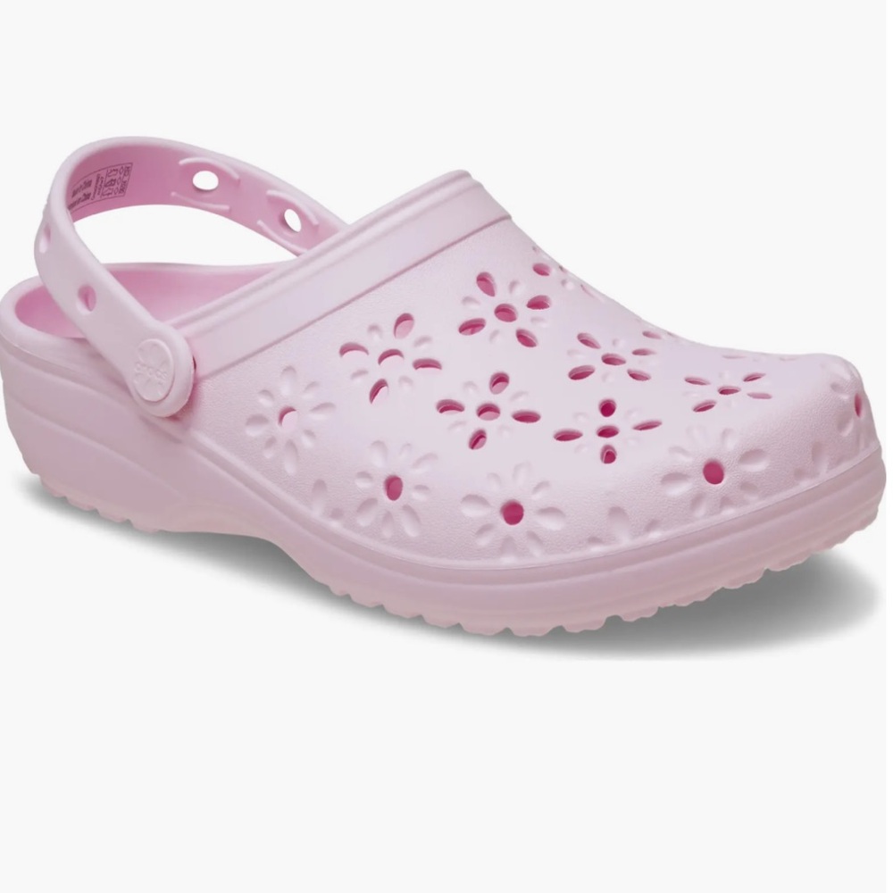 CROCS NWT Classic Floral Clog in Pastel Pink